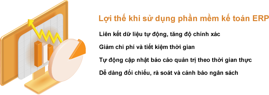 Lợi thế khi sử dụng phần mềm kế toán ERP Sử dụng phần mềm kế toán ERP giúp tiết kiệm thời gian và tự động hóa mọi nghiệp vụ